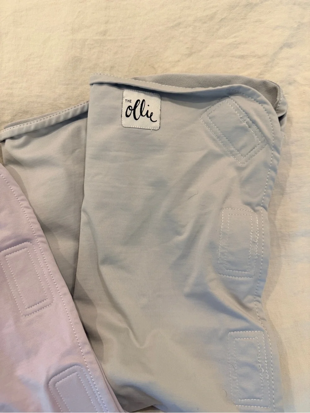 Set of 2 Ollie Swaddles - Lavender and Light Gray